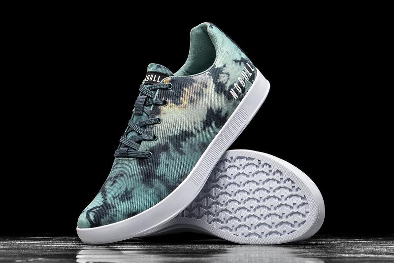 Women's Nobull Teal Tie-Dye Canvas Trainers Turquoise | SG E2872B